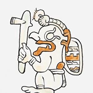 Illustration of Mayan figurine