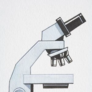 Illustration, microscope, side view
