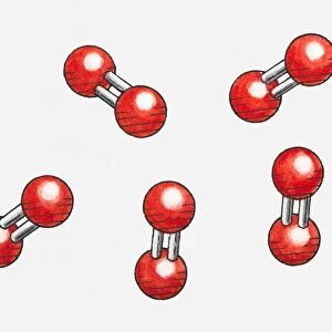 Illustration of oxygen molecules