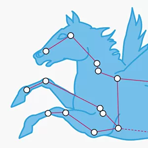 Illustration of Pegasus constellation representing winged horse