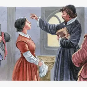 Illustration of Pocahontas being baptised Illustration of Pocahontas being baptised