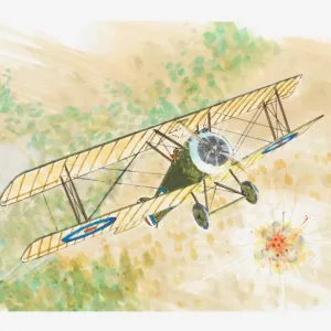 Illustration of Sopwith Camel, 1st World War biplane