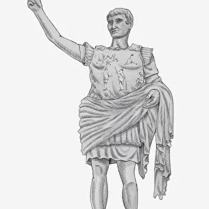 Illustration of statue of Roman Emperor Augustus (Augustus of Prima Porta)