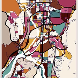 Illustration style Kyoto city map
