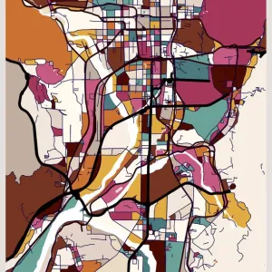 Kyoto City Art Print Illustration Map Kyoto City Art Print Illustration Map