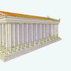 Illustration of Temple of Artemis in ancient Greek city of Ephesus