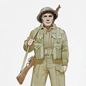 Illustration of World War Two British soldier