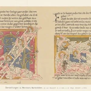 Illustrations of Wernher's Marienleben, 12th century, facsimile (chromolithograph), published 1897 Illustrations of Wernher's Marienleben, 12th century, facsimile (chromolithograph), published 1897