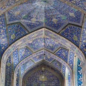Imam mosque decorated interiors, Isfahan, Iran Imam mosque decorated interiors, Isfahan, Iran