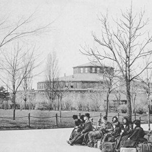 Immigrants On Benches At Castle Garden