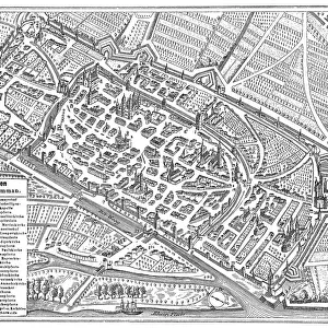 The imperial city of Worms, Germany map