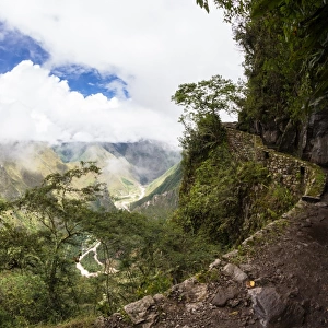 Inca trail to bridge in Machu Picchu