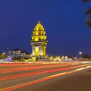 Independence Monument at night, Phnom Penh, Cambodia