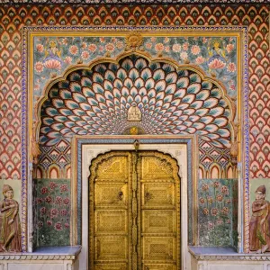 Jaipur City Palace Print - Pitam Niwas Chowk and Lotus Door Jaipur City Palace Print - Pitam Niwas Chowk and Lotus Door