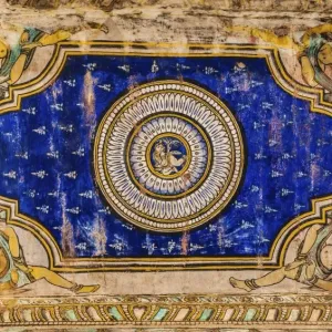 Indian Ceiling Painting Print, Brihadeeswarar Temple Indian Ceiling Painting Print, Brihadeeswarar Temple