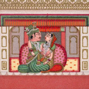 Indian couple in the Palace of Delights, Mughal India Indian couple in the Palace of Delights, Mughal India