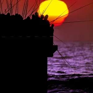 Indian Ocean Sunrise Print, Durban Beach Scene Indian Ocean Sunrise Print, Durban Beach Scene