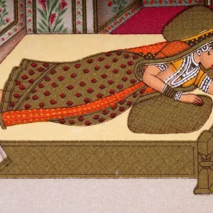 19th Century Indian Woman Sleeping Print 19th Century Indian Woman Sleeping Print