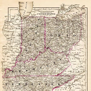 indiana Ohio Kentucky map 1881