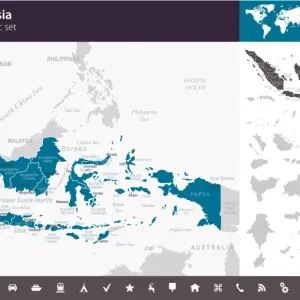 Indonesia - Infographic map - illustration Indonesia - Infographic map - illustration