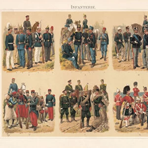 Infantry of European nations, chromolithograph, published in 1897