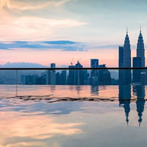 Infinity pool and skyline, Kuala Lumpur, Malaysia