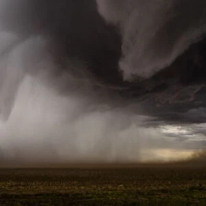 Inside a Thunderstorm. Forward Flank Downdraft from a super-cell. Texas, USA