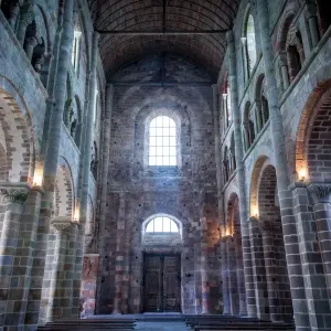 Interior of abbatial church Mont Saint-Michel, Normandy, France
