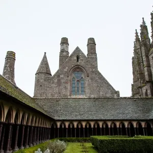 Interior of abbatial church Mont Saint-Michel, Normandy, France