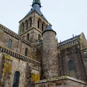Interior of abbatial church Mont Saint-Michel, Normandy, France