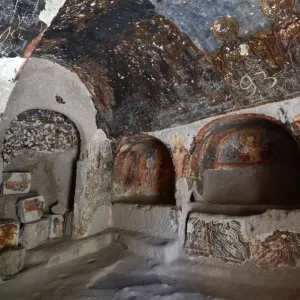 Interior View of Cave Church Print, Soganli Valley, Cappadocia Interior View of Cave Church Print, Soganli Valley, Cappadocia