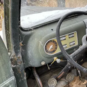 Interior of vintage 1940s pick-up truck