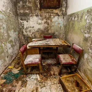 Eerie Abandoned Interrogation Room Print Eerie Abandoned Interrogation Room Print
