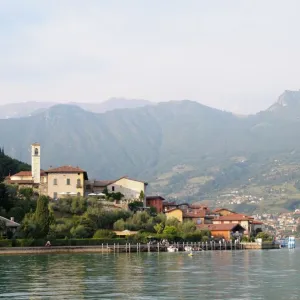 Travel Destinations Framed Print Collection: Lake Iseo, Lombardy, Northern Italy,