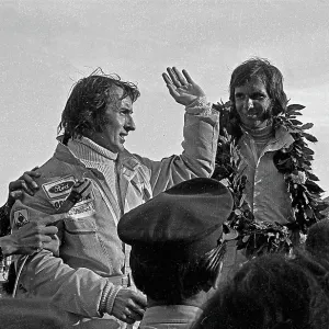 Jackie Stewart & Emerson Fittipaldi On The Podium At The Argentine Grand Prix Jackie Stewart & Emerson Fittipaldi On The Podium At The Argentine Grand Prix