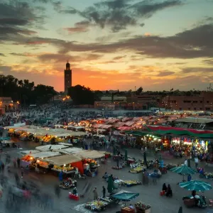 Jamaa el Fna (also Jemaa el-Fnaa, Djema el-Fna or Djemaa el-Fnaa) is a square and market place in Marrakeshs medina quarter (old city) with Koutubia in background. Marrakesh, Morocco, north Africa Jamaa el Fna (also Jemaa el-Fnaa, Djema el-Fna or Djemaa el-Fnaa) is a square and market place in Marrakeshs medina quarter (old city) with Koutubia in background. Marrakesh, Morocco, north Africa