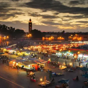 Jamaa el Fna (also Jemaa el-Fnaa, Djema el-Fna or Djemaa el-Fnaa) is a square and market place in Marrakeshs medina quarter (old city) with Koutubia in background. Marrakesh, Morocco, north Africa Jamaa el Fna (also Jemaa el-Fnaa, Djema el-Fna or Djemaa el-Fnaa) is a square and market place in Marrakeshs medina quarter (old city) with Koutubia in background. Marrakesh, Morocco, north Africa