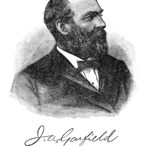James A. Garfield - USA President engraving 1888 James A. Garfield - USA President engraving 1888