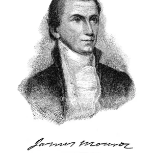 James Monroe USA President Print 1888 Engraving James Monroe USA President Print 1888 Engraving