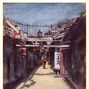 Japanese street scene, Art, Japan 19th Century