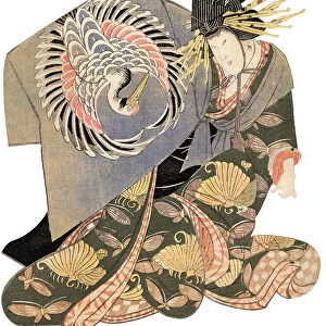 Japanese Woodblock Print Male Actor