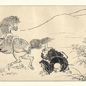 Japanesse Art, The Horseman Unhorsed, by Ittsho