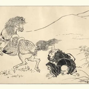 Japanesse Art, The Horseman Unhorsed, by Ittsho Japanesse Art, The Horseman Unhorsed, by Ittsho