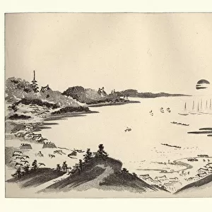 Japanesse Art, Landscape by Massayoshi, 19th Century