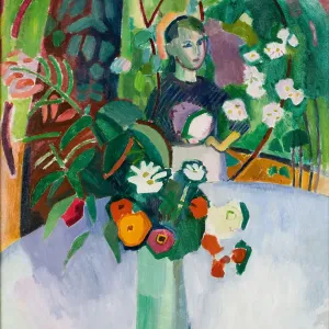 Jeanne With Flowers. Creator: Dufy Jeanne With Flowers. Creator: Dufy