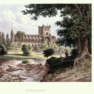 Jedburgh Abbey, a ruined Augustinian abbey, 19th Century