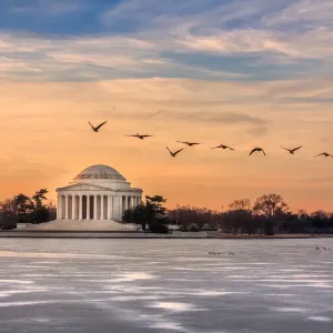 Jefferson Memorial at sunrise Jefferson Memorial at sunrise