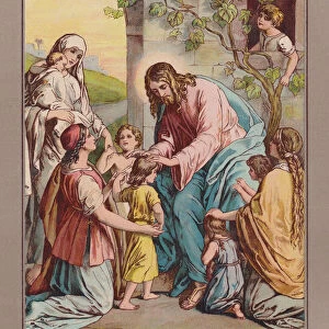 Jesus blesses the children, chromolithograph, published ca. 1880