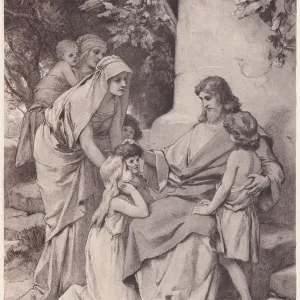 Jesus and the children, photogravure, published in 1886 Jesus and the children, photogravure, published in 1886