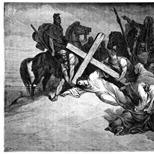 Jesus falling with the Cross